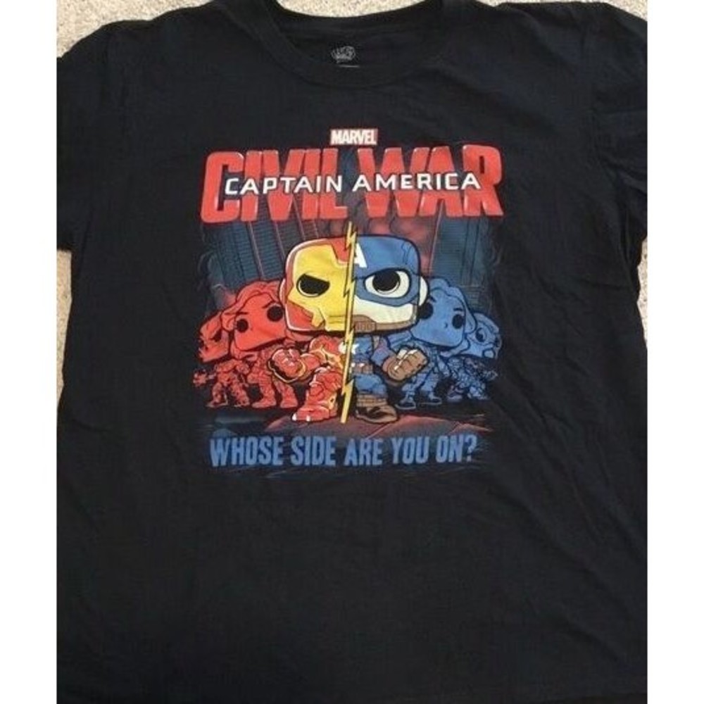 Funko Pop Marvel Collector Corps Captain America Civil War NEW Adult Shirt Sz L